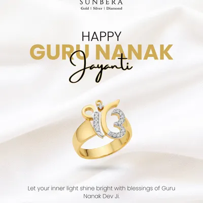 In celebration of Guru Nanak Jayanti, I designed this special 'Ek Onkar' ring. Crafted in 22K gold and studded with diamonds, it is a beautiful symbol of divine light and inner peace.