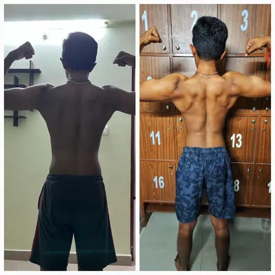 A client's incredible back development after months of dedicated training. We focused on a hypertrophy program to build muscle mass and create that V-taper shape.