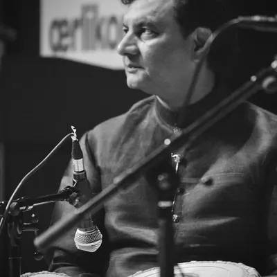 A candid shot captured during the 10th edition of the Taal Chakra concert at Kamani Auditorium.
