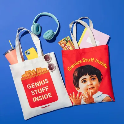 For the Parle-G merchandise collaboration, I created this flat lay of their tote bags. The composition is clean and colorful, showing the bags filled with everyday items to make them feel useful and desirable.