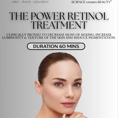 For clients concerned with signs of ageing, I offer The Power Retinol Treatment from Skeyndor. This 60-minute facial is clinically formulated to reduce fine lines, improve skin texture, and correct pigmentation for a more luminous, youthful complexion.