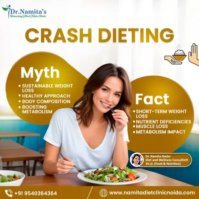 Let's separate fact from fiction. Crash dieting leads to short-term results and nutrient deficiencies, while a sustainable approach focuses on boosting metabolism and healthy body composition.