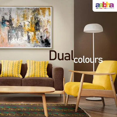 This living room uses a dual-colour scheme with a rich brown accent wall to create a warm and cozy environment. We balance bold and neutral tones to enhance your existing furniture and decor.
