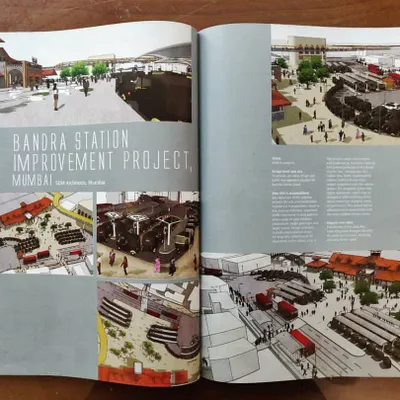 Our initial design concepts and site plans for the Bandra Station Improvement Project, as published in the Indian Architect & Builder (IFJ) magazine. These drawings laid the foundation for the area's comprehensive redevelopment.
