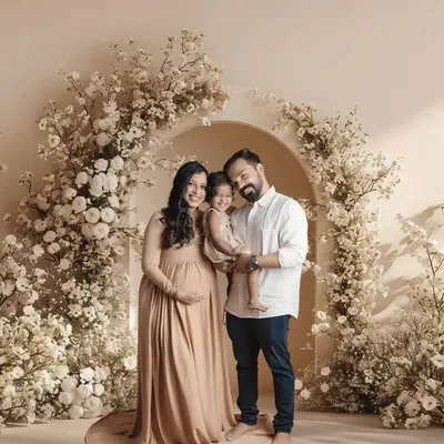 A beautiful portrait of a growing family. Including your older child in the maternity shoot makes for such special memories as you prepare to welcome a new sibling.
