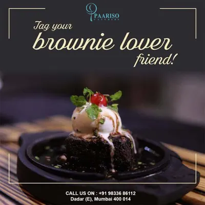 A dessert lover's dream. Our sizzling brownie is served warm on a hot plate, topped with a scoop of vanilla ice cream and chocolate sauce.