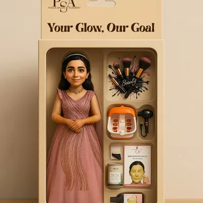 Your Glow, Our Goal. This image represents everything I offer under one roof: glowing facials, professional makeup, hair styling, and more. I am here to take care of all your beauty needs.