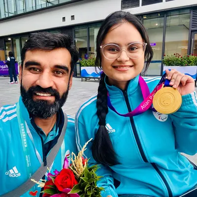 A golden moment at the Asian Para Games. I am incredibly proud to coach para-athletes and see them win for the country.