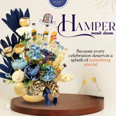 Because every celebration deserves a splash of something special. My birthday-exclusive gift hamper, featuring an artful arrangement of miniature liquor bottles and flowers, is crafted for unforgettable moments.