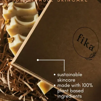 Unboxing joy that's kind to the planet. This image shows my sustainable skincare, made with 100% plant-based ingredients, peeking out of its thoughtfully created, eco-friendly packaging.