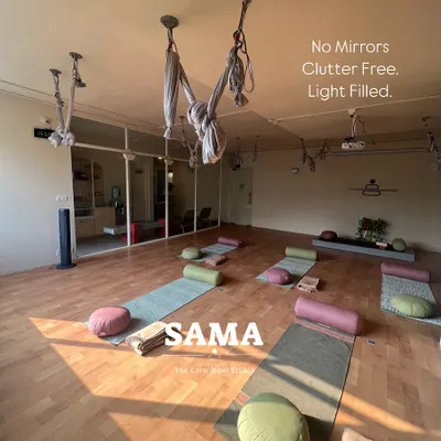 Our studio is a clutter-free and light-filled space without mirrors. We created this environment so you can focus on your internal experience of movement and find a deeper connection with your body.
