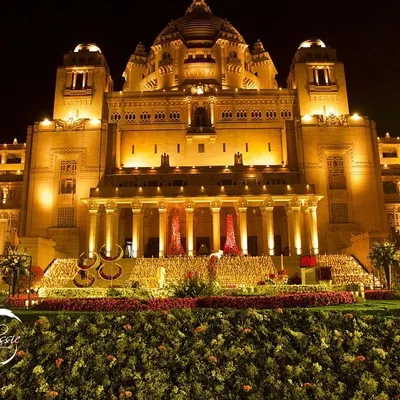 It was an honor to design this reception at the Umaid Bhawan Palace. The decor was conceptualized to complement the palace's grandeur, creating a truly royal and unforgettable night.