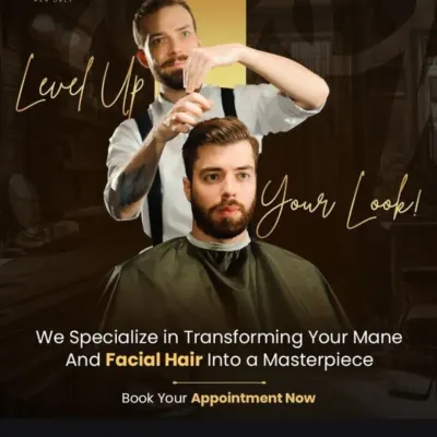 We specialize in transforming your hair and facial hair into a masterpiece. Book your appointment to level up your look with our expert barbers.
