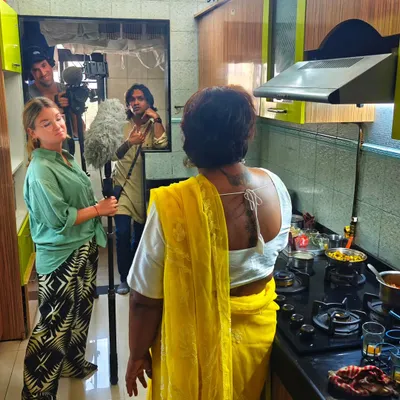 A behind-the-scenes shot from the filming of a French TV documentary on turmeric. It was an amazing experience to share my knowledge on a global platform.