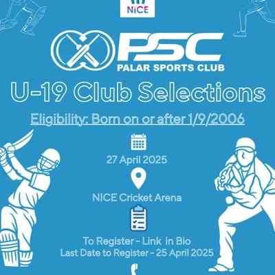 Your opportunity to join the pathway. This is our official announcement for the U-19 club selections for Palar Sports Club, a direct entry point into the KSCA league system.
