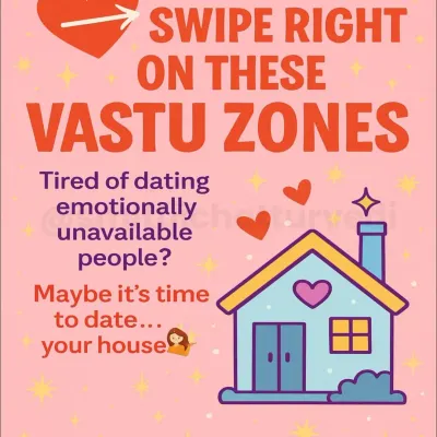 Are you tired of dating emotionally unavailable people? Maybe it is time to date your house! This series of images explains which Vastu zones to "swipe right" on to improve your love life.