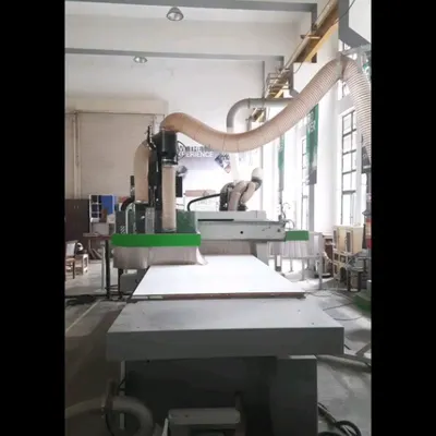 Our Biesse CNC router in action. This machine is the heart of modern wood manufacturing, capable of cutting, shaping, and drilling complex parts with incredible precision directly from a computer design.