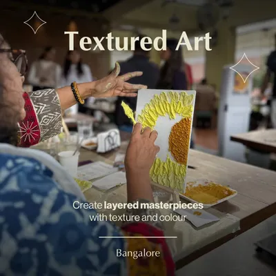 Go beyond the flat canvas and create art you can feel. In our textured art workshops, you will use palette knives and sculpting compounds to build layered, three-dimensional masterpieces. It's an instinctive and therapeutic process of adding depth and character to your creation.