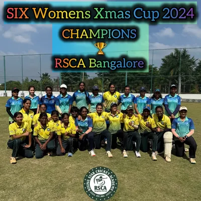Champions! Our women's team celebrates their victory at the SIX Women's Xmas Cup 2024, a proud moment for the academy.