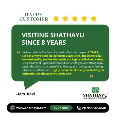 This testimonial from a client of eight years reflects the trust and long-term relationships I build. It speaks to the consistent, personalized, and effective Ayurvedic care we provide, ensuring every patient feels refreshed, balanced, and genuinely looked after.