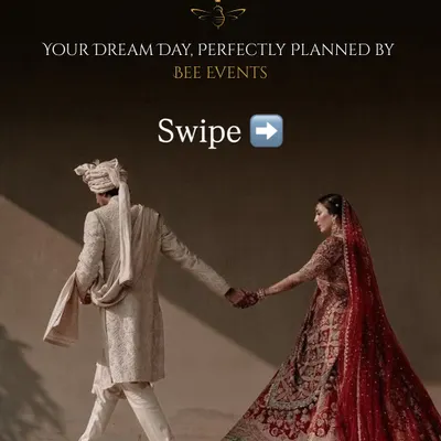 Your dream day, perfectly planned by Bee Events. We offer end-to-end wedding services, taking care of every detail so you can focus on making memories. This image invites you to explore our comprehensive offerings.