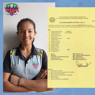 We are incredibly proud to see our talented player, Soumya Verma, selected for the BCCI Senior Women’s T-20 Trophy. This is a testament to her hard work and our commitment to developing women's cricket.