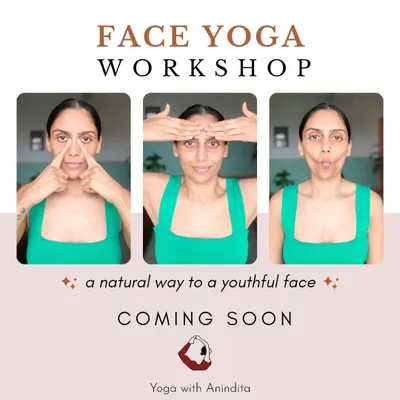 Announcing my upcoming Face Yoga workshop. This is a natural way to achieve a youthful face by exercising and toning the facial muscles.