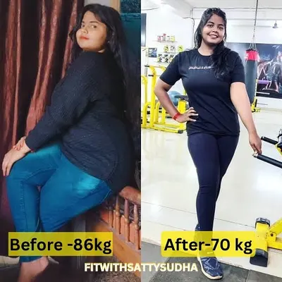 We are so proud to share Arushi's journey. She lost 16 kg in 4 months with our online coaching, proving that consistency with the right plan delivers amazing results.