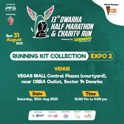 Get ready. Announcing the Running Kit Collection Expo for the 13th Dwarka Half Marathon.