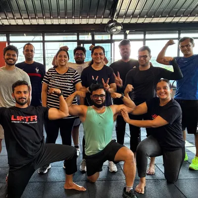Grateful for our LIFTR community. These group photos capture the spirit of our members, flexing, smiling, and supporting each other after a tough workout. Even the dog is part of the fam!