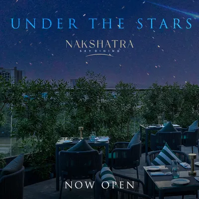 Nakshatra Sky Dining is now open. We invite you to dine under the stars and experience a new height of culinary excellence in East Delhi.