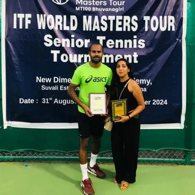 Double victory at the Telangana MT100 ITF Master Tour. I was thrilled to win both the singles and doubles titles, and I bring that winning experience back to my students.
