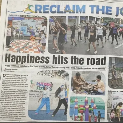 "Happiness hits the road!" I was so happy to be featured in The Times of India for my participation in the Happy Streets event. It was an amazing experience to bring dance to the streets of Mumbai.