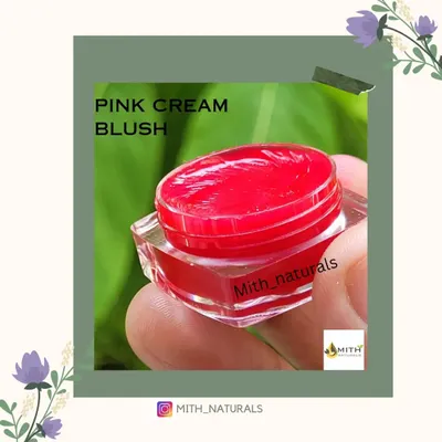 My pink cream blush gives a beautiful, natural flush of color. I make it with only natural ingredients, and it's especially good for keeping dry skin looking dewy.