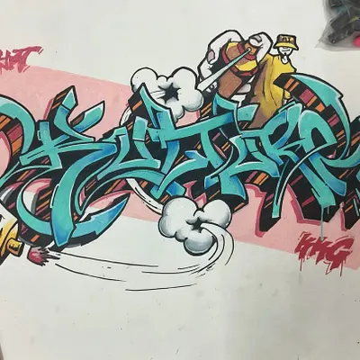 My entry for a Kulture Karnival contest, this piece spells out "KULTURE" in a dynamic, colorful graffiti style. It features complex lettering with 3D effects, highlights, and an animated spray can character.