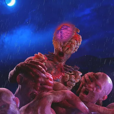 My fan art inspired by "The Last of Us." I designed a new type of infected creature, a "rat king" of bodies with a central, glowing mind. This piece shows my take on an established universe, imagining new horrors within its rules.