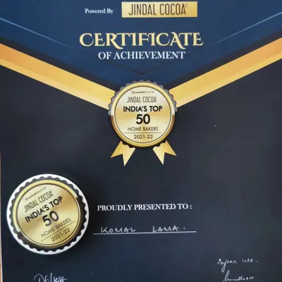 Here it is, the official certificate naming me one of India's Top 50 Home Bakers for 2021-22. Seeing my name on this is a reminder of how far I've come and keeps me motivated to keep getting better.