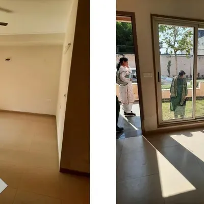 Every project begins with a blank canvas. This was the existing raw shell of a duplex villa's drawing room, filled with natural light but lacking definition.