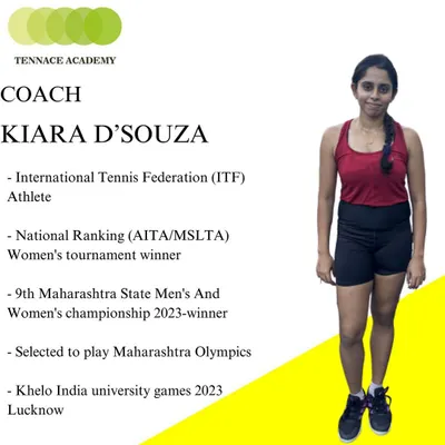 Meet Coach Kiara D'Souza, a key member of our team. As an ITF athlete and tournament winner, she brings a high level of playing and coaching experience to our academy.