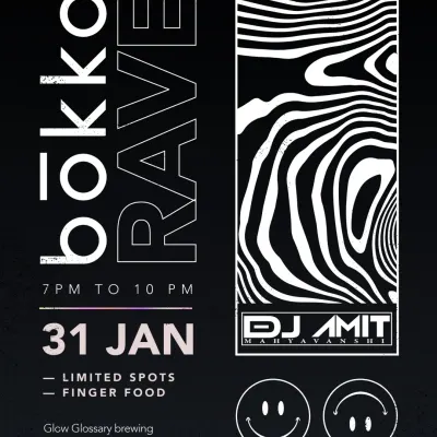 The official flyer for the Bokka Rave event. It was a great evening of beats, brews, and finger foods.