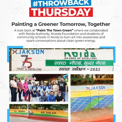 Sometimes change begins with a brushstroke. Our "Paint The Town Green" initiative, in collaboration with Noida Authority and Niveda Foundation, turned art into a conversation about clean energy, as students painted murals depicting solar power and a greener tomorrow.
