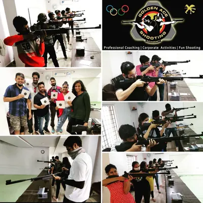 A collage of great moments from our old home at Golden Ace Shooting Academy. The fun and focus have always been our core mission.