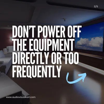 Avoid powering off your equipment directly from the main switch too frequently. Most high-end AV receivers and processors have specific shutdown sequences to protect their internal components. Always use the remote or the power button on the unit itself.