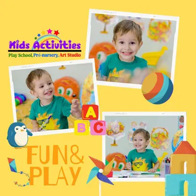 This collage captures the essence of fun and play in our school. A happy child is seen engaging with toys and learning materials, showcasing the joyful atmosphere I strive to create. Our curriculum is designed to make learning feel like a celebration.