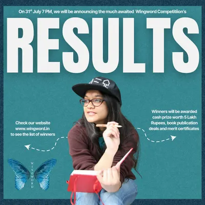The excitement is real. An announcement graphic for our Wingword Competition results, detailing the prizes and directing poets to our website.