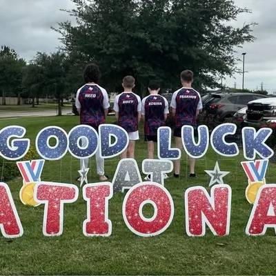 Good luck at Nationals! We love sending our athletes off to big competitions with a huge show of support from their gym family.