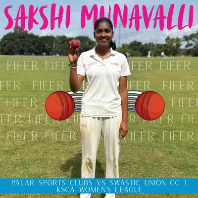 A fifer for our pacer Sakshi Munavalli. We develop bowlers who can run through a batting lineup, and her figures of 5 for 33 in the KSCA Women's League are proof.