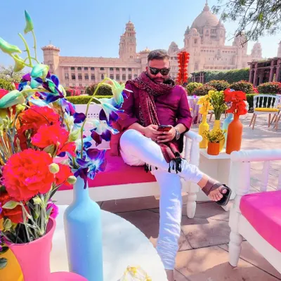 Another shot from the vibrant Mehendi ceremony at Umaid Bhawan Palace. The colors were as lively as the music.
