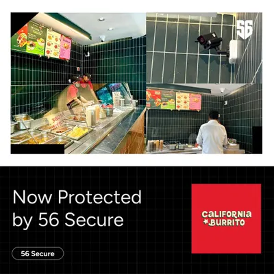 We are proud to protect dynamic businesses like California Burrito. Our cameras are strategically placed to monitor service counters and kitchen areas, ensuring both security and operational oversight in a busy restaurant environment.
