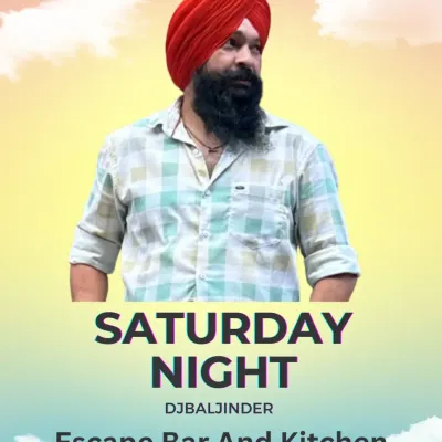 An event poster for a Saturday night gig at Escape Bar and Kitchen on Kanakapura Road. My weekend nights are all about high-energy club experiences.